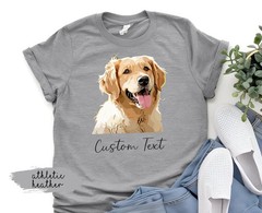 Custom Pet Photo Comfort Tee Personalized Dog Cat Picture Portrait T-