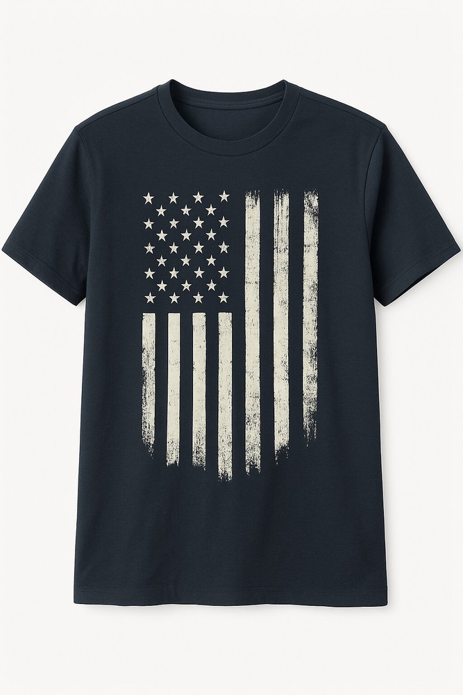 4th of July T US Flag T USA Distressed American Flag Vintage Patriotic T Shirt