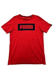 Puma Red Cotton Short Sleeve Crew Neck T-Shirt Mens S