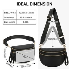 Crossbody Bag for Women Nylon Bum Bag with Wide Adjustable Strap Large Capaci…