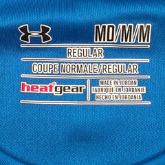 Under Armour Coldblack HeatGear SS T-Shirt Blue Geometric Sleeve Mens Medium