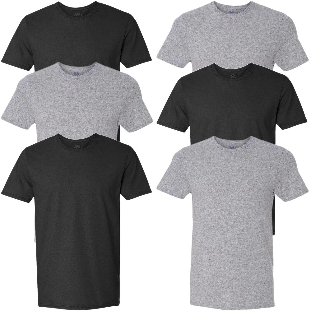 Fruit of the Loom Men’s Crew Neck Undershirt T-Shirt Black Gray Assorted S-3XL