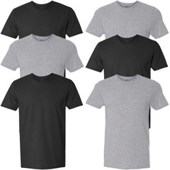 Fruit of the Loom Men’s Crew Neck Undershirt T-Shirt Black Gray Assorted S-3XL