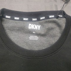 NWT DKNY Mens XL Black Solid Crew Neck Short Sleeve Logo Jersey Tee DK00SK556