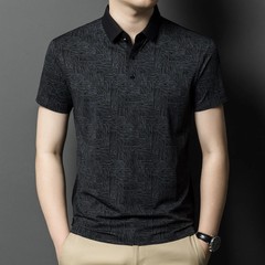 Ice Silk Summer New Men’s Short-sleeved T-shirt Business POLO Casual Half Sleeve