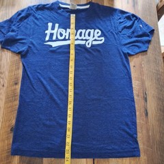 Script HOMAGE Heather Blue T-Shirt – Made In USA – Size Mediumn- VGUC