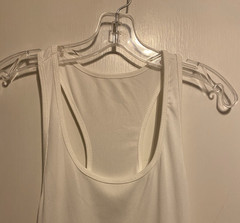 Ouku Mens size large Racerback Polyester blend stretch flat knit White NWT