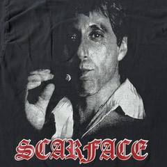 Vintage Scarface Old English Script T-Shirt Rare Size Medium Double Sided Black