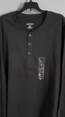 New-MEN’S HARBOR BAY LONG SLEEVE HENLEY BROWN SHIRT. STRAIGHT HEM.SZ 3XLT reg$40