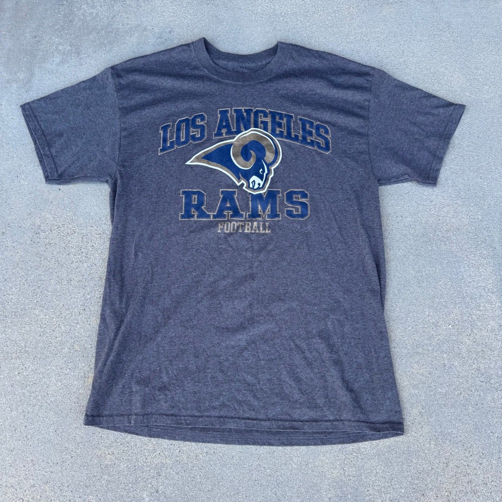 NFL Team Apparel Los Angeles Rams Mens T-Shirt Large Gray Heather Graphic Tee