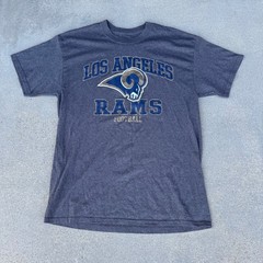 NFL Team Apparel Los Angeles Rams Mens T-Shirt Large Gray Heather Graphic Tee