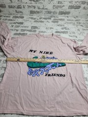Nike T-Shirt Mens Large “My Nike Friends” Pink 3D Puff Print Graphic Size XL