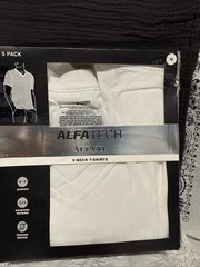 AlfaTech by Alfani Men White -V-Neck Undershirt Tee Short Sleeve Size M-5pack