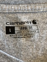 Carhartt Henley T Shirt Pocket Tee Mens Large Loose Fit Short Sleeve Gray K84