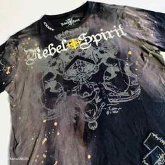 Rebel Spirit T Shirt Men’s XXL Black White Grey Gold Royal Skull Streetwear Used