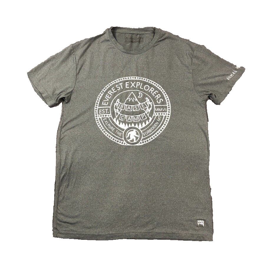 Avalanche Everest T Shirt Men Medium Gray Base Camp Graphic Hiking Big Foot