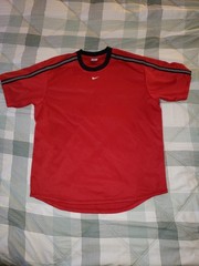 Vintage Shirt Mens XL Red Athletic Center Swoosh 00s Y2K Gray Tag Short Sleeve