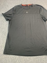 Spyder Mens XL Black Athletic T Shirt Performance Active Gym Training Short Slee