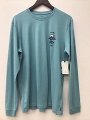 NEW Rip Curl Organic Cotton LS Men Medium Sun Shirt Navy Soft Feel
