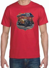 Adult DryBlend® T-Shirt – ( MEET ME ON ROUTE 66- HOT ROD / PIN-UPS / HOTTIES)