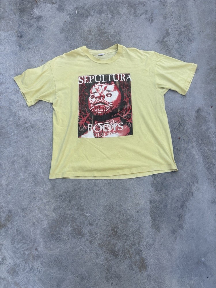Vintage 1996 Sepultura Roots Tour Shirt Size Large Thrash Metal