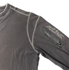 Kuhl Kommando Crew Shirt Mens Medium Gray Organic Cotton Long Sleeve Pocket