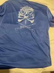 A4 Royal Blue Short Sleeve T-Shirt Size L 22 Pit To Pit 28 Neck To Hem Skater