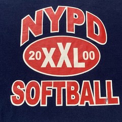 Vintage 90s NYPD Softball Shirt Size XL Long Sleeve New York Police Bacardi NYC