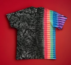 *New* 3XL & 4XL Handmade Tie Dye, Cruncht Crinkle Bk Side Rainbow, Crew or V