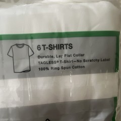 Hanes Best Men’s White Tagless Cotton T-Shirts New 6-Pack Medium Lay Flat Collar