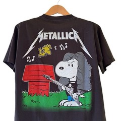 Metallica Snoopy Woodstock Parody Band T-Shirt Modern Size Large Cartoon
