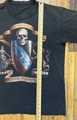 VTG 90s Soldier Of Fortune T Shirt Large Black Single Stitch 3D Emblem Skull USA