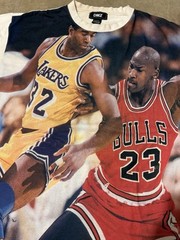 RARE Vintage Michael Jordan Magic Johnson DMZ Lakers Bulls NBA T-Shirt Men’s 3XL