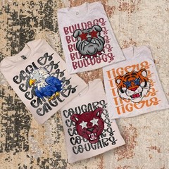 Custom Preppy Mascot Tee, College Mascot Game Day, School Spirit Mascot T-Shirt