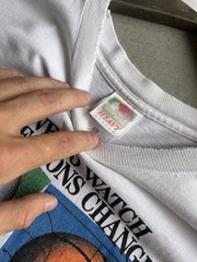 90s white sports graphic tee Single Stitch