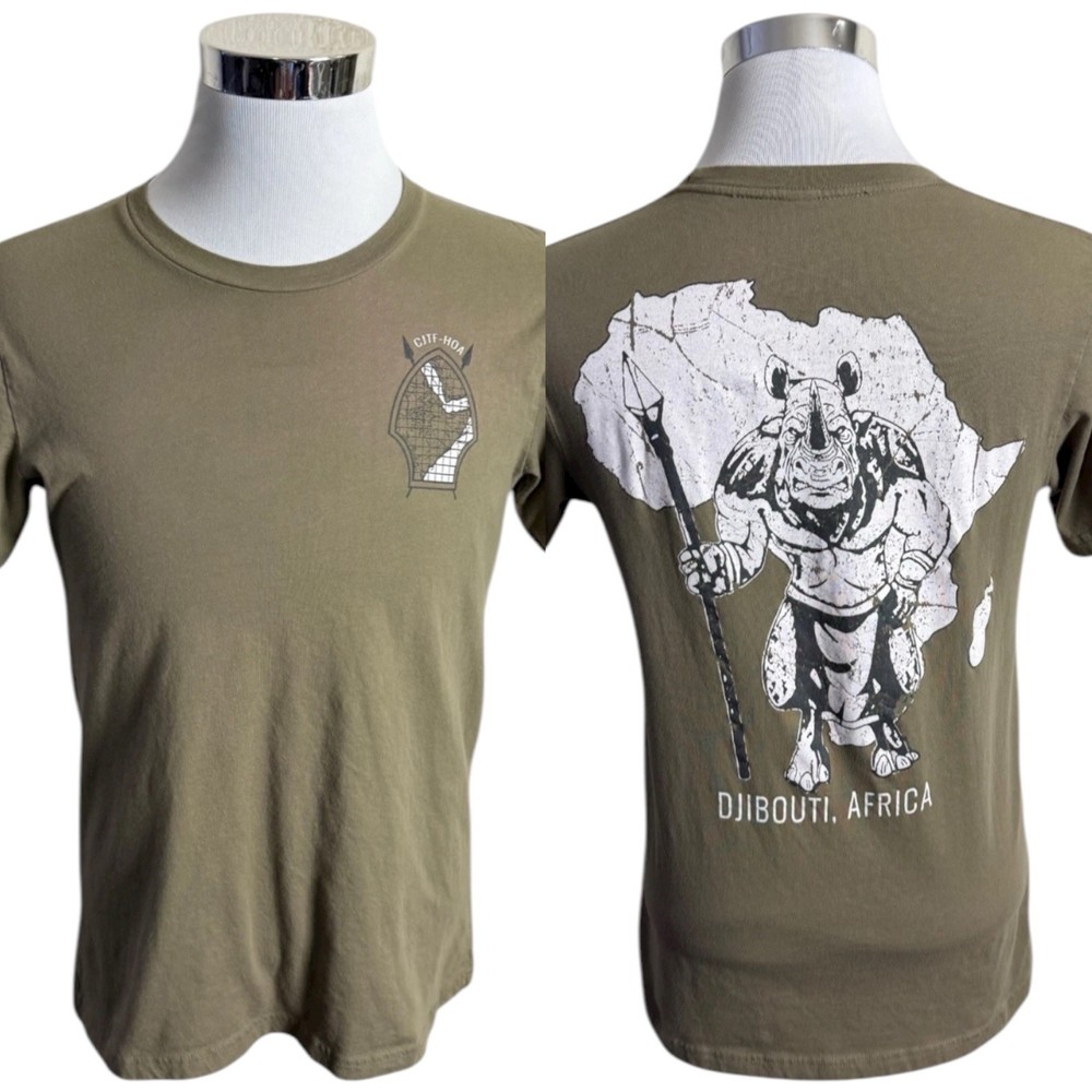 Grunt Style Military T-Shirt Men’s Size Medium M Beige Djibouti Africa