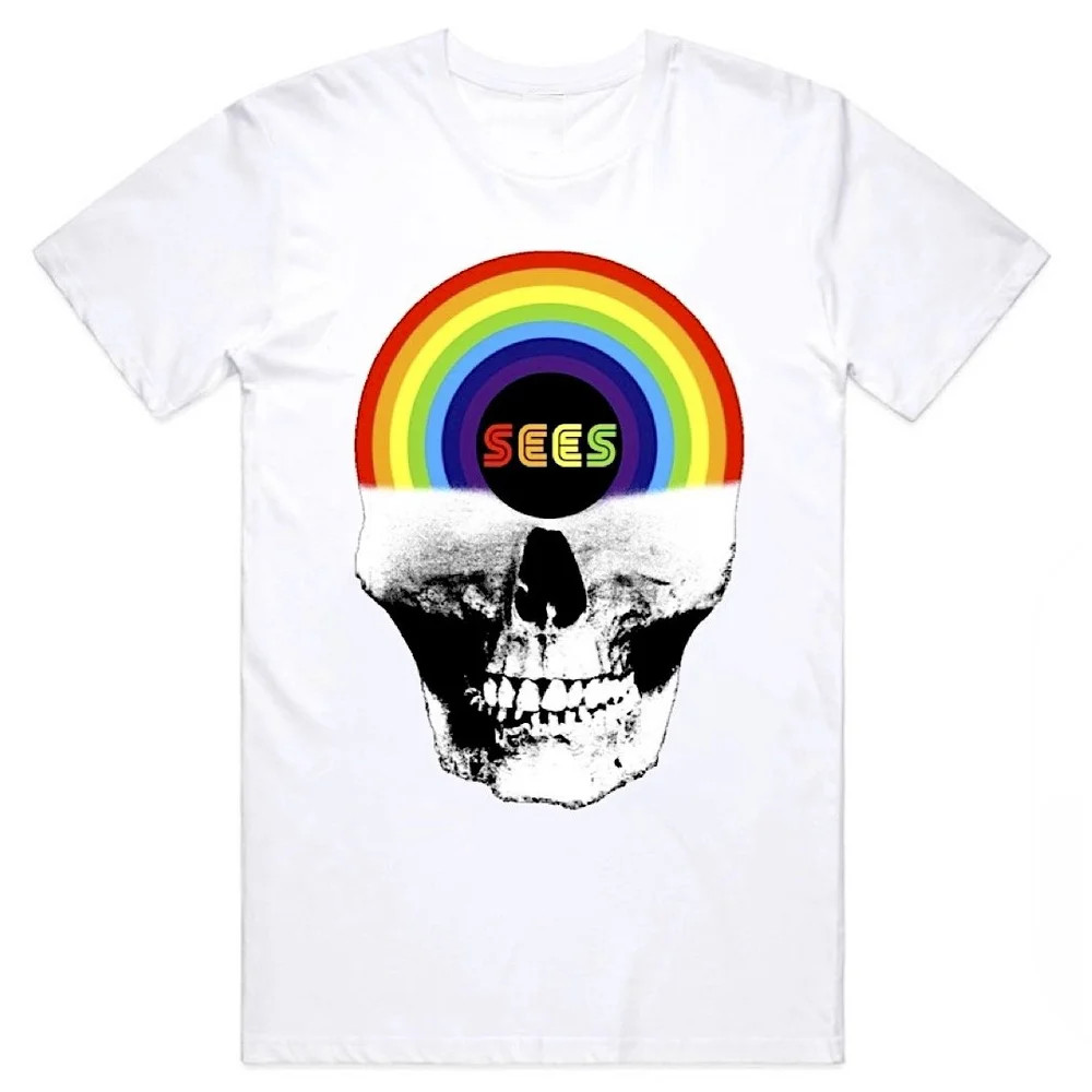 Osees Rainbow Skull Graphic Multicolor Short Sleeves Unisex T Shirt