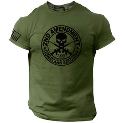 2nd Amendment Skull Shirt – American Warrior Soldier Military Patriotic 1776 USA