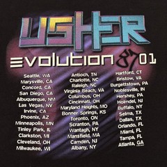 Vintage 2002 Usher 8701 Tour All Sport T-Shirt Men Large Black Evolution Concert