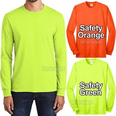 Mens Tall Long Sleeve T-Shirt Safety Orange Green Tee LT, XLT, 2XLT, 3XLT, 4XLT