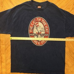 Vintage Dr. Seuss The Cat In The Hat T-Shirt Men’s Size XL Navy World Famous Y2K