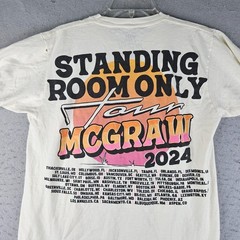 Tim McGraw Shirt Men Medium Cream Standing Room Only Tour 2024 Graphic Tee