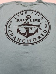 Salt Life Live Life Unanchored Green T-Shirt L