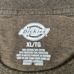Dickies Pocket T-Shirt Men’s XL Short Sleeve Cotton Blend Crew Neck Brown Work