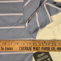 BYLT Drop Cut Lux Shirt Large Striped Short Sleeve NWT