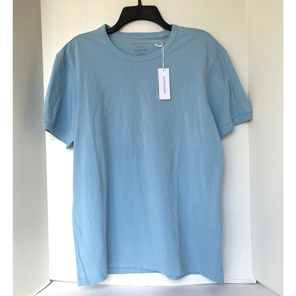 Outerknown Sojourn Tee Mens Medium Blue L Organic Cotton Short Sleeve Shirt