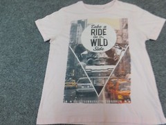 Take a ride on the wild side Mens T shirt M pink graphic logo regular