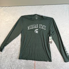Colosseum Michigan State Spartans Mens Virtual Reality Long Sleeve Tee XL Green