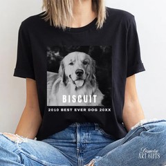 Custom Pet Memorial Photo Comfort Tee Personalized Dog Remembrance Gift Shirt