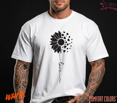 Unisex Sunflower Heart Love T shirt Men T shirt Women valanity day Romantic